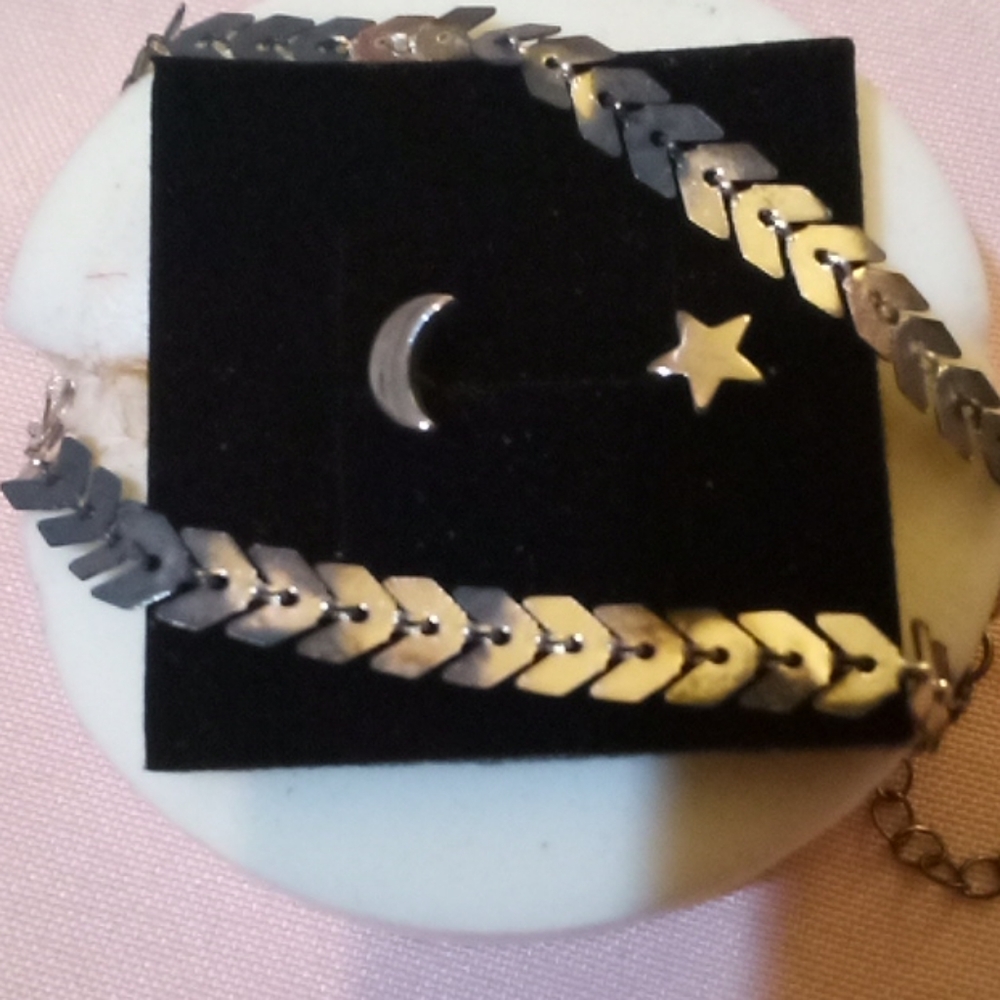 Bracelet necklace set stars and moon